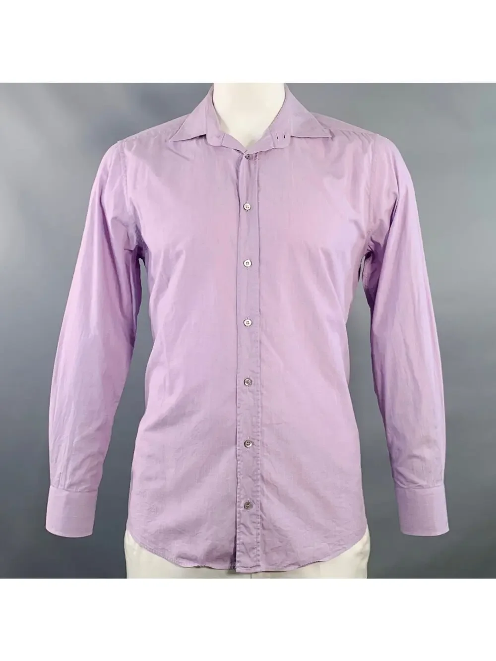 GUCCI Size L Purple Cotton Button Up Long Sleeve Shirt